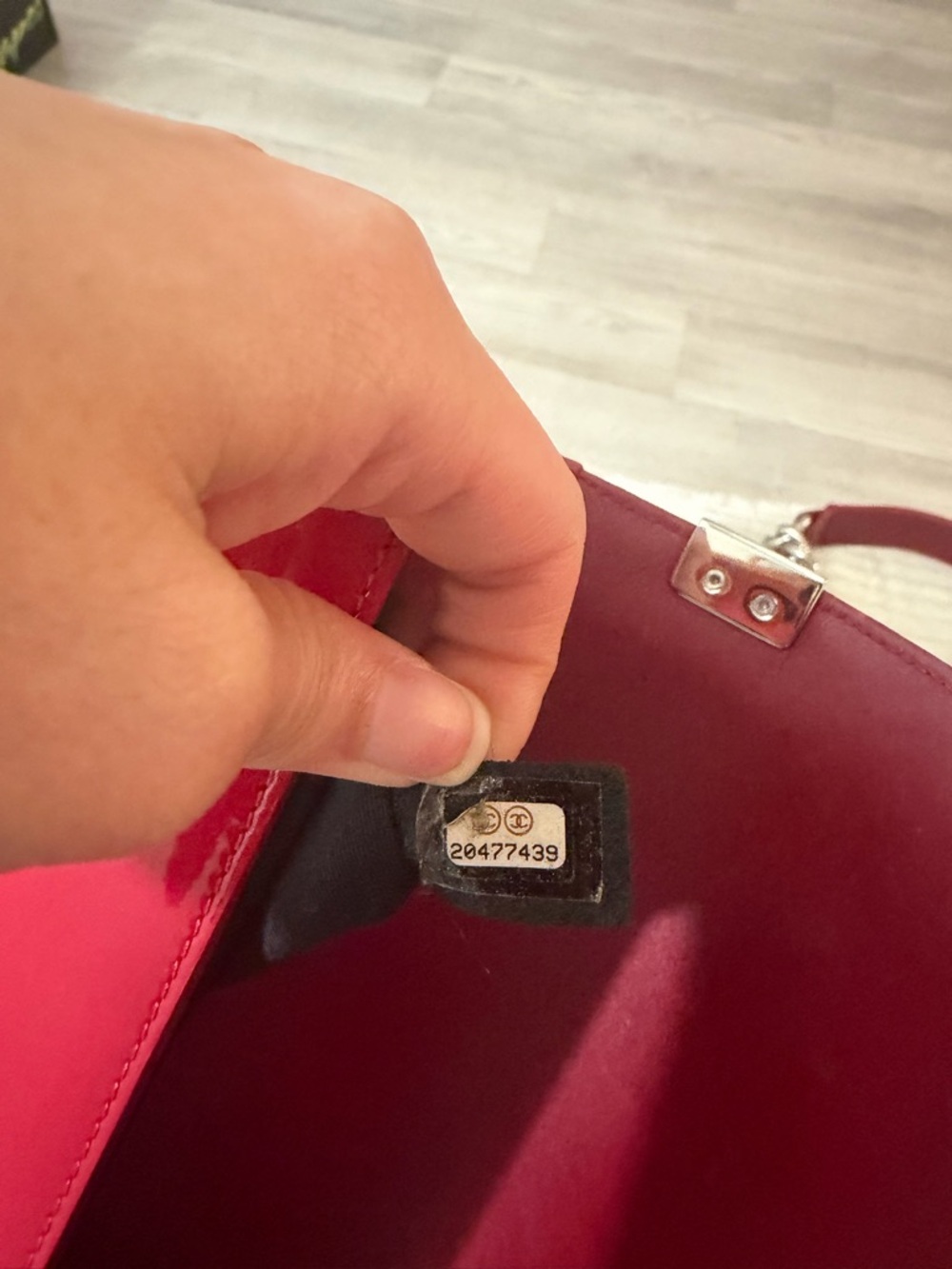 CHANEL Red Quilted Boy Shoulder Bag with Silver Chain - Picture 13 of 13